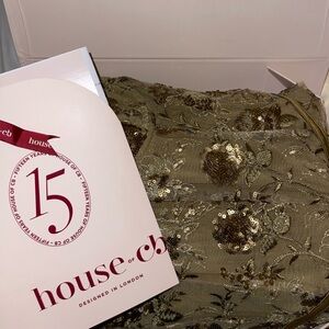 House of CB Gold Floral Sequin Dress